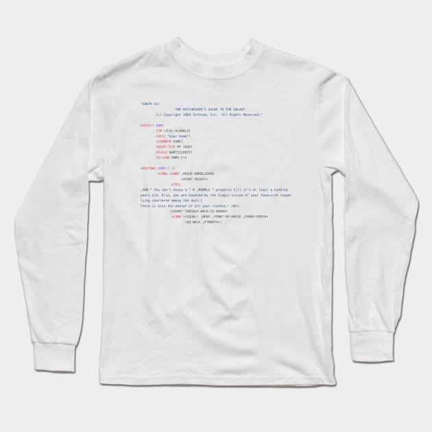 Hitchhikers Code To The Galaxy Long Sleeve T-Shirt by Elvira Khan